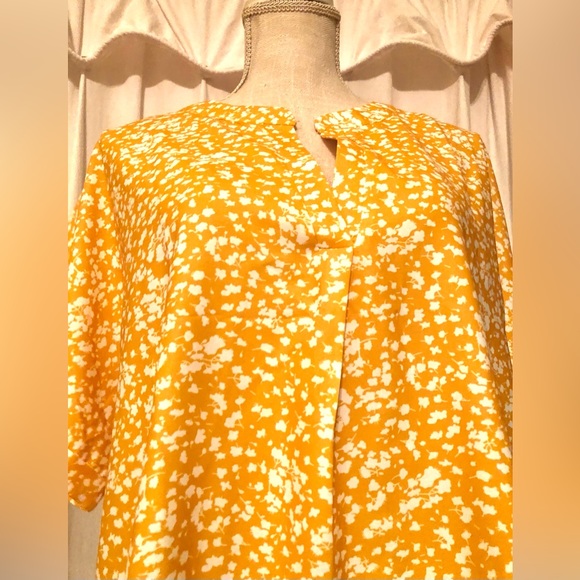 Canary Yellow and White Speckled (No Name) Blouse in Large - Picture 6 of 7